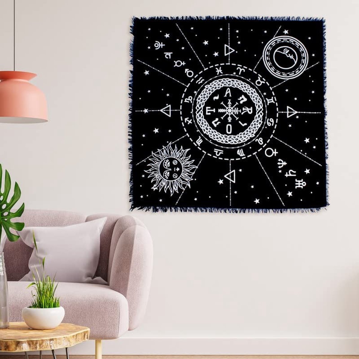 Solidchoice- Altaar Tafelkleed Handgemaakt - Tafelkleed Katoen - Vierkant Tafelkleed - Tarot Tafelkleed - Spiritueel Dek - 91x91 cm