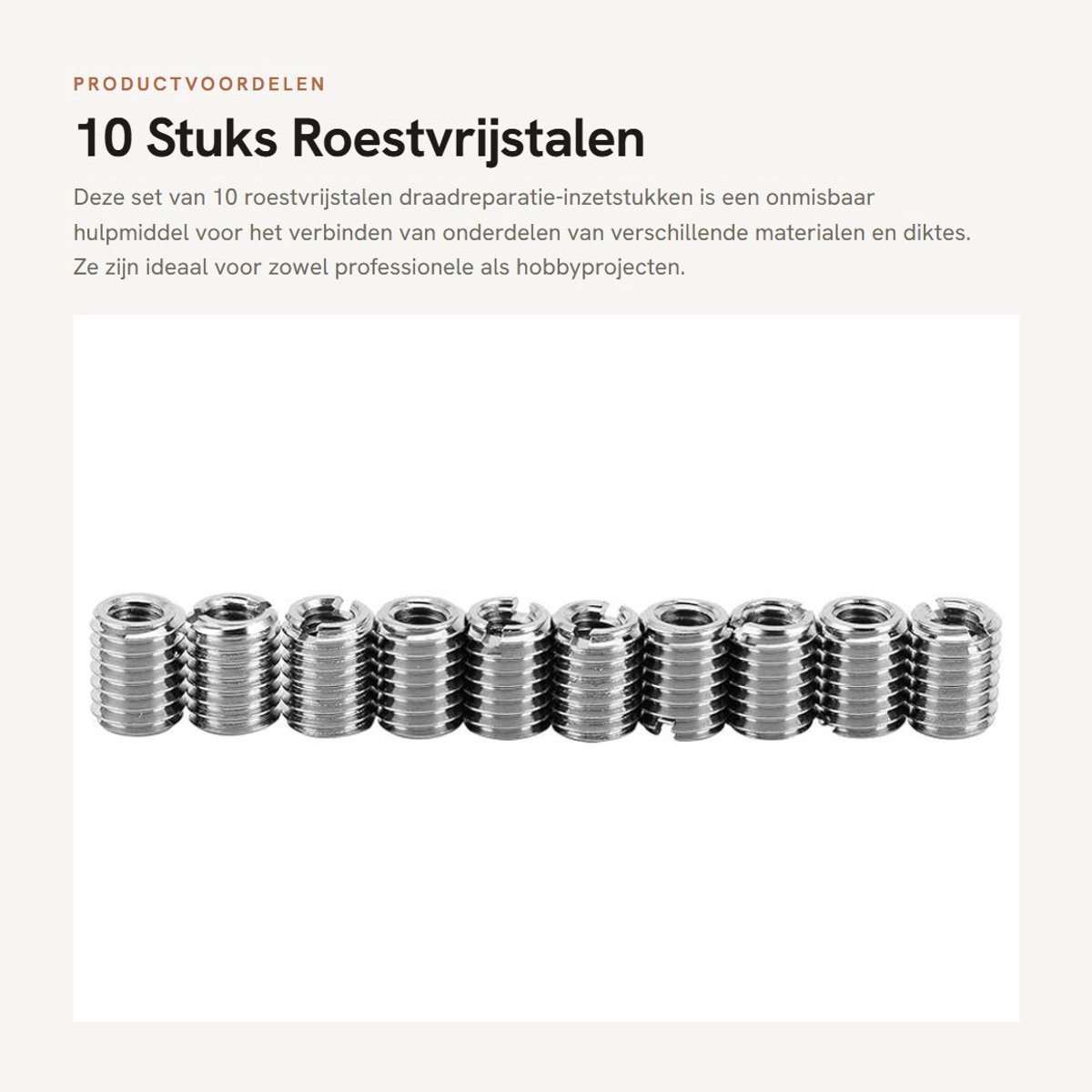 Solidchoice - 10 Stuks Roestvrijstalen Draadreparatie-inzetstukken
