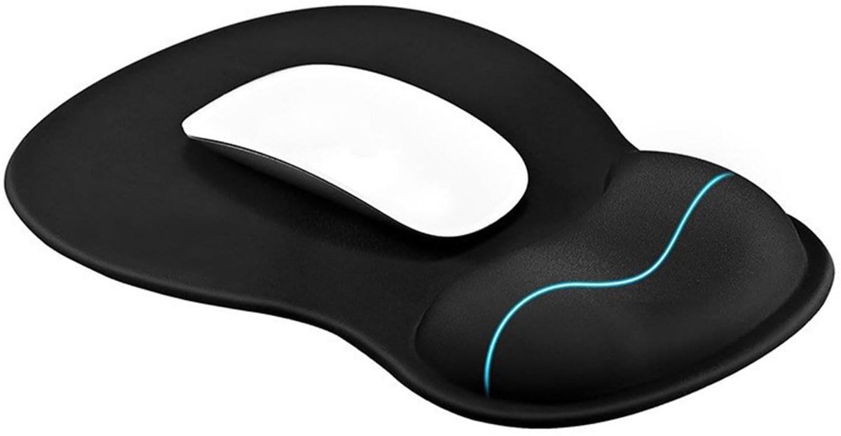 Thijox - Gel-polssteun Muismat Ergonomisch - Bureaulegger voor Gaming en Kantoorgebruik - Decoratieve Muismat - Hoogwaardig Materialen, Zwart - Comfor