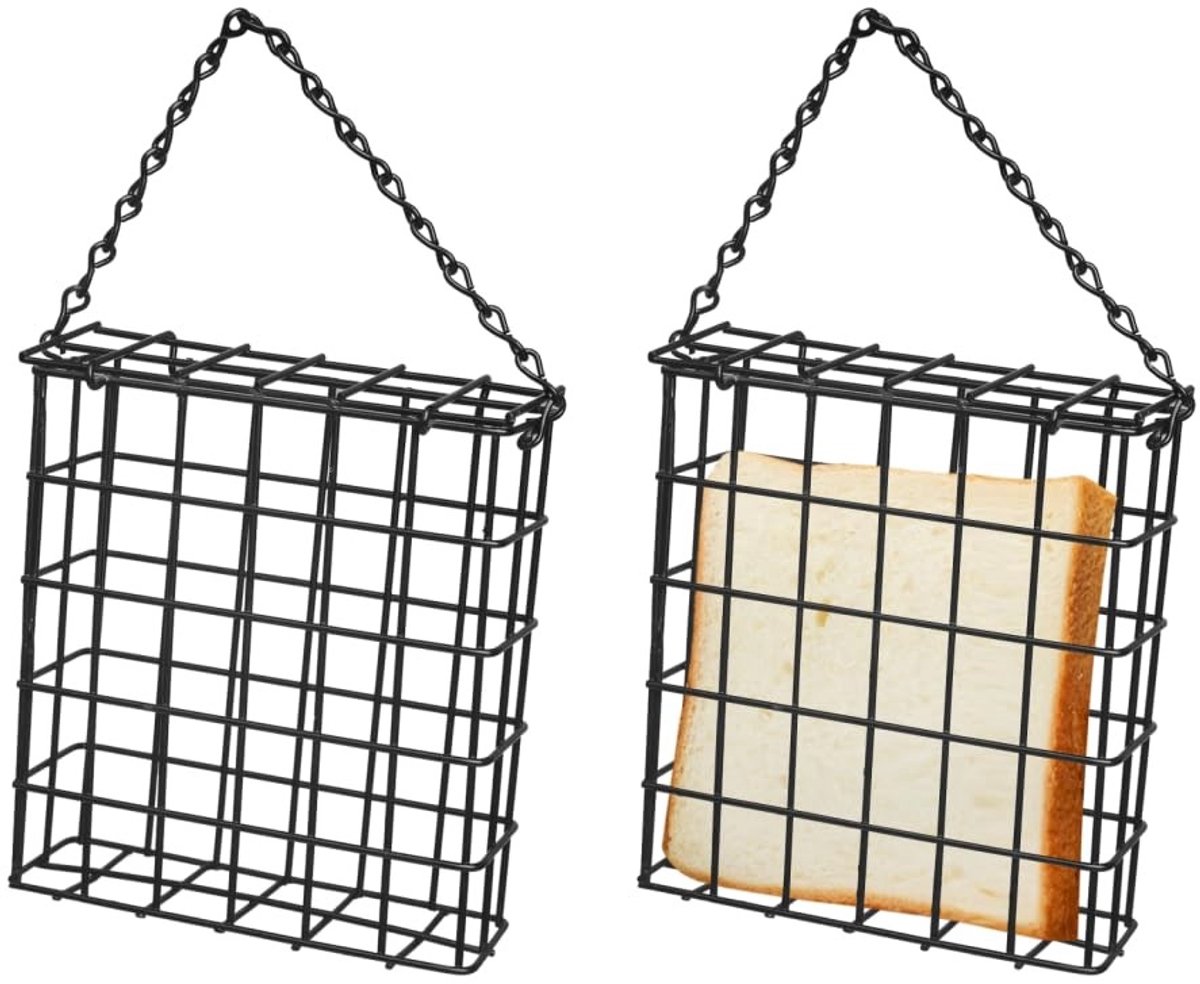 Dailygoods- Vogelvoederbak - Hangend - Open Rooster - Robuust IJzer - Roestwerende Coating - Geschikt voor Buitenshuis - Voor Diverse Vogelsoorten - Voederhuis