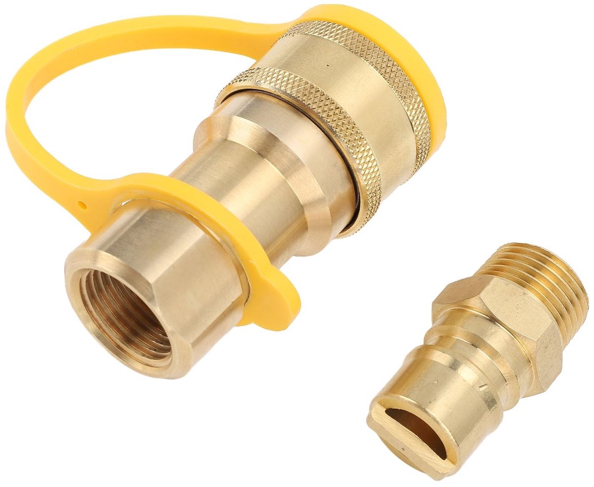 Dailygoods - Gas Quick Connect Adapter Kit - 3-delige set - Messing 1/2 inch - Hoge druk bestendig - Geschikt voor campers en aanhangwagens