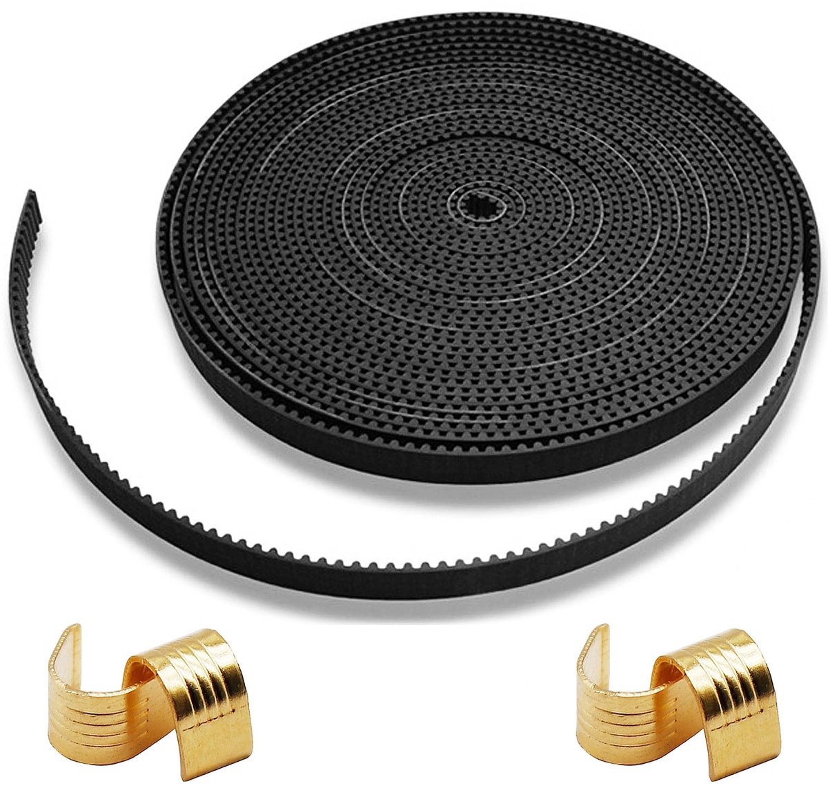 Dailygoods- Tandriem 5m - Open Distributieriem 2GT 6mm - Koperen Gespen - Nylon/Neopreen - Hoge Sterkte - Flexibel en Treksterk