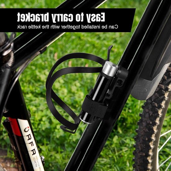 Mini Fietspomp 120 PSI - Hoge Druk Fietspomp voor Noodgevallen, Geschikt voor Racefietsen en Mountainbikes, Compact en Lichtgewicht met Bevestigingshouder — afbeelding 2