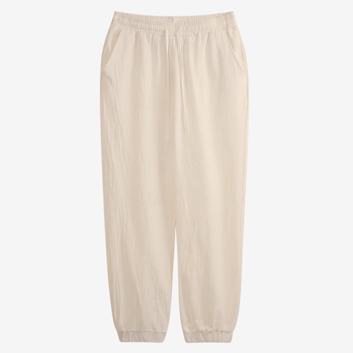 Currero Linnen Broek Heren Zomerbroek Volwassenen Lange Broek Pantalon Strandbroek Zomer Ibiza Stijl Tarwekleurig Beige