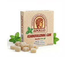 Apollo Kauwgom - 100% Natuurlijk - Plasticvrij - Whitening Effect - Sterk Glazuur - Frisse Adem - Mastic Mint - met Xylitol - 18 stuks Single Pack