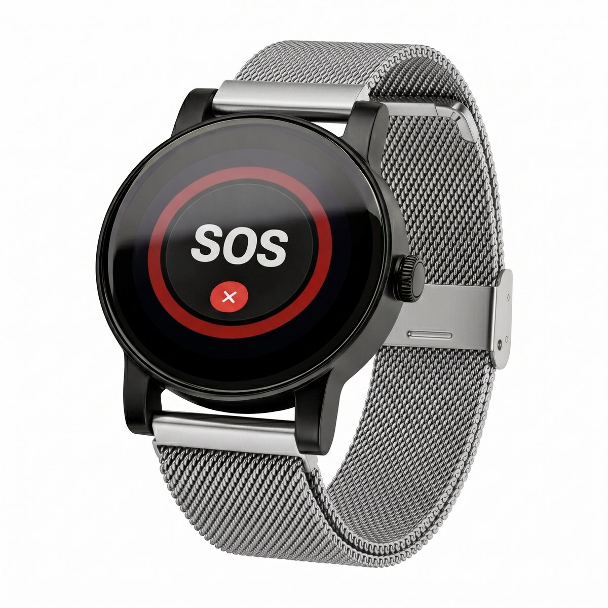 mijnSOS-Horlogeband-RVS-zilver-22mm-Universeel-Roestvrij stalen Mesh- Bandje