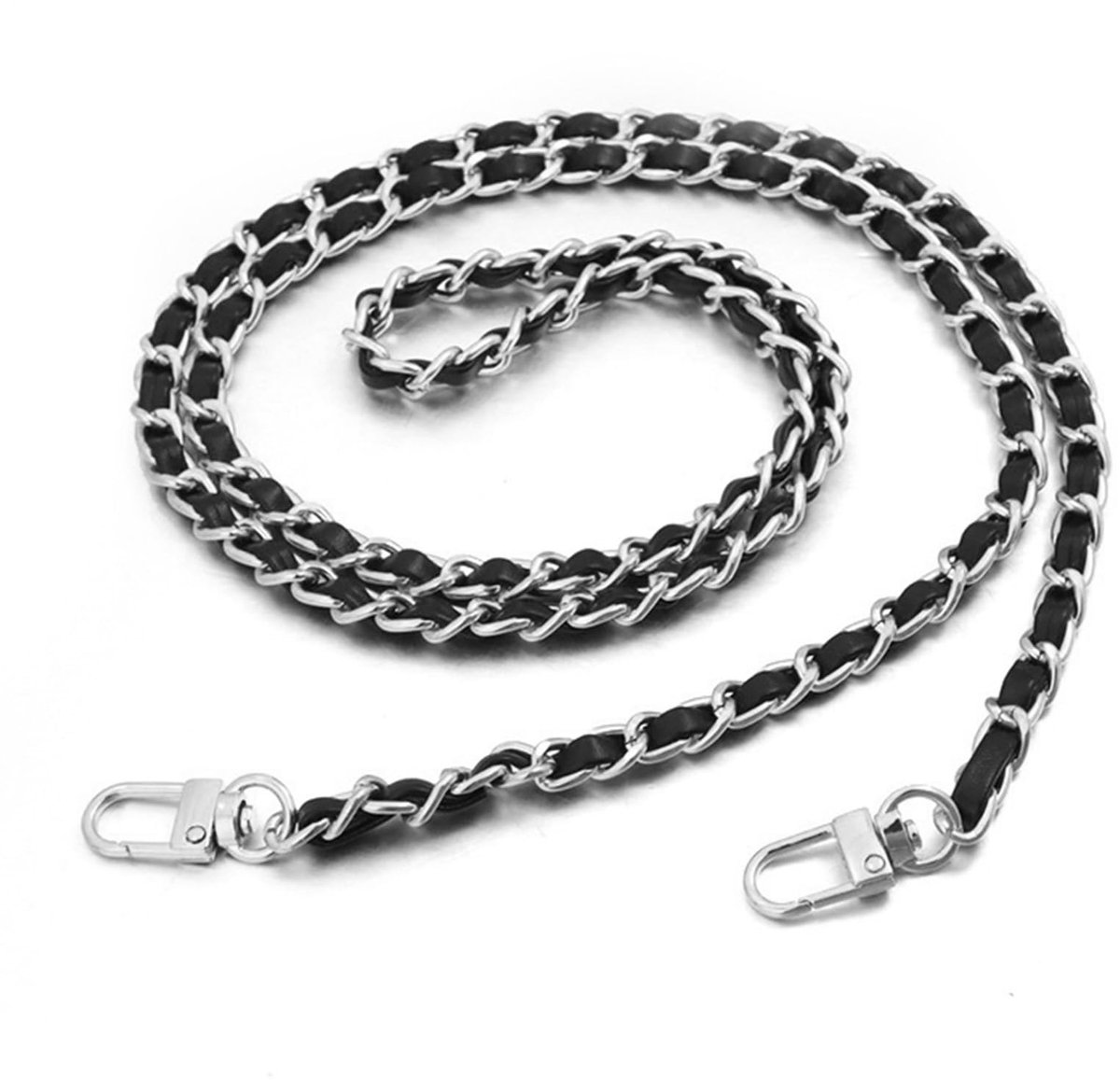 Dailygoods- Schouderriem 120 cm - Metalen Ketting - PU Leer - Afneembaar - Comfortabel - Klassieke Modestijl - Handtas