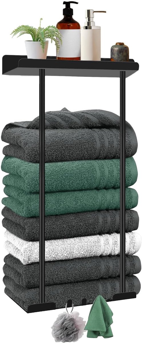 Dailygoods - Uittrekbare Handdoekhouder zonder Boren - Wandrek voor Badkamer