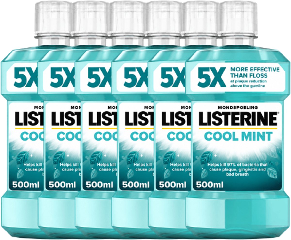 Listerine Cool Mint Mondwater - 6 x 500 ml - Intense Frisheid