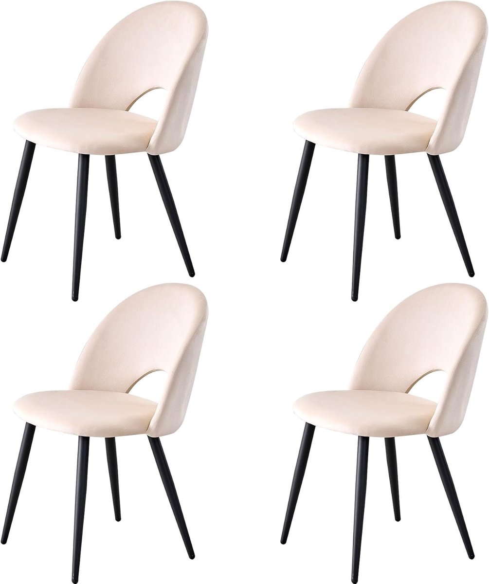 Eetkamerstoelen Set - Gestoffeerde stoelen - Comfortabel dineren - Moderne uitstraling - 4