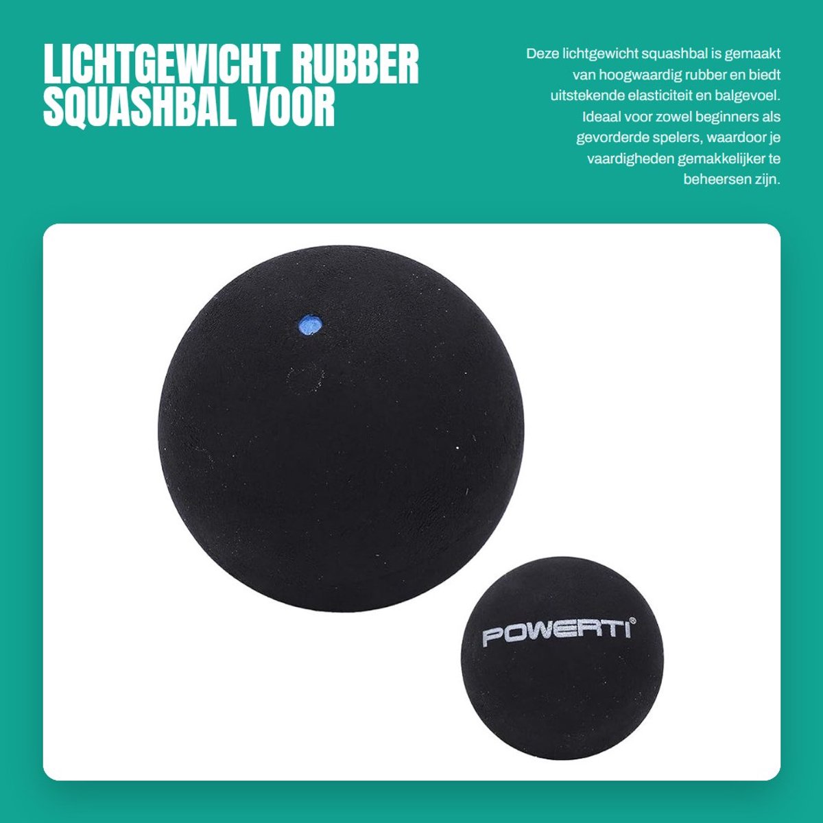Dailygoods- Squashbal Lichtgewicht - Duurzaam Rubber - Voor Beginners/Gevorderden - Training/Oefenen - Uitstekende Elasticiteit - Perfecte Balcontrole - Sportbal