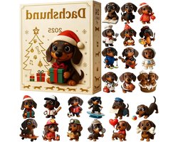 Teckel Avent - Calendrier de Noël - Décompte festif - Acrylique durable - Non spécifié - Multicolore