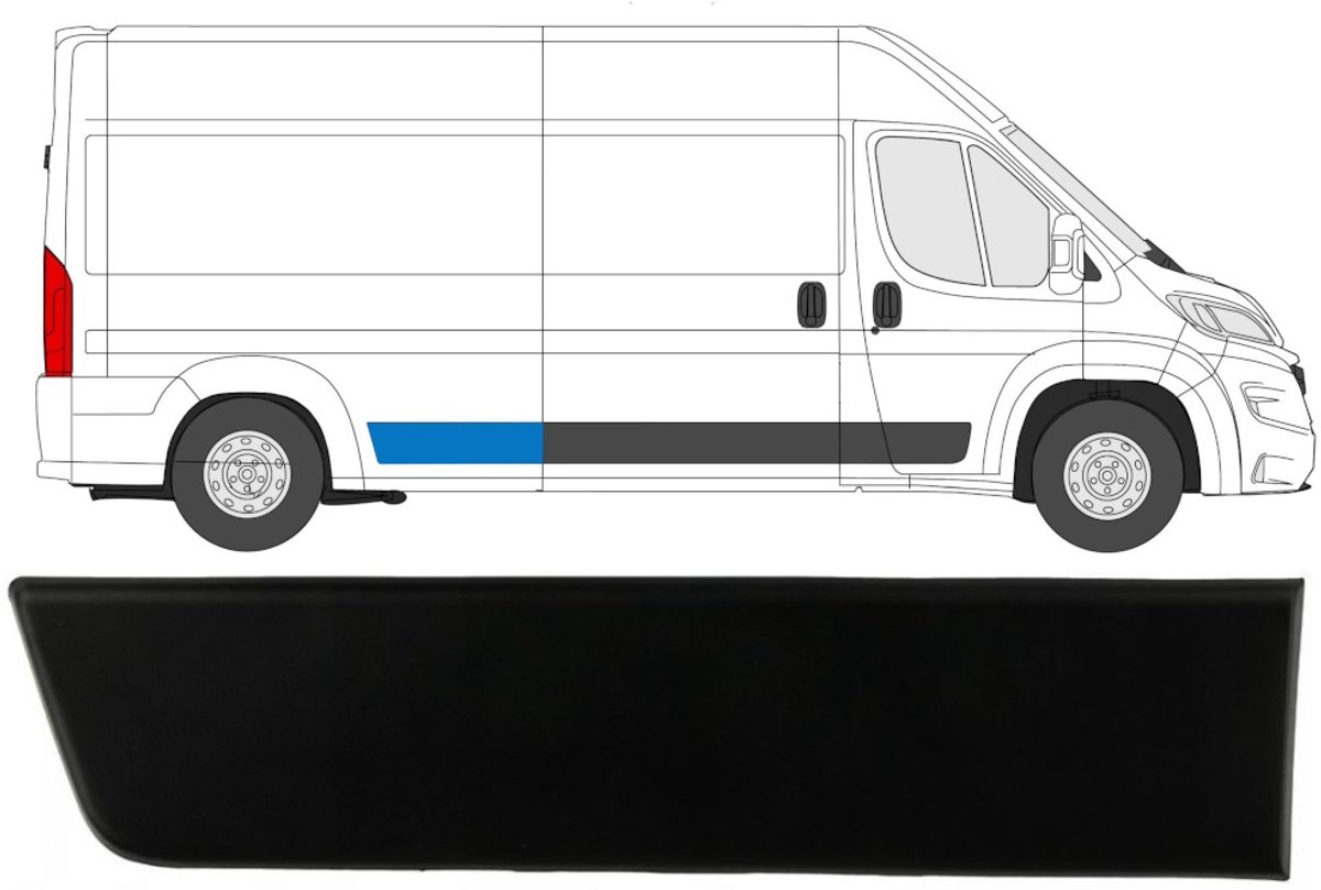 Zijlijst sierlijst achterspatbord voor Opel Movano 2021- / Rechts