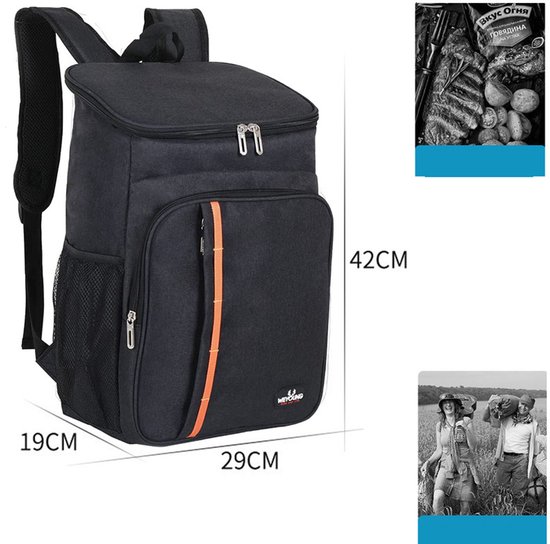 Lekvrije picknicktas- Outdoor koeltas - Koeltas– Lunchtas– Dik geïsoleerde rugzak– Lekvrije binnenvoering met grote capaciteit– Kampeerkoelrugzak– Geschikt voor strand, reizen en picknicks — afbeelding 2