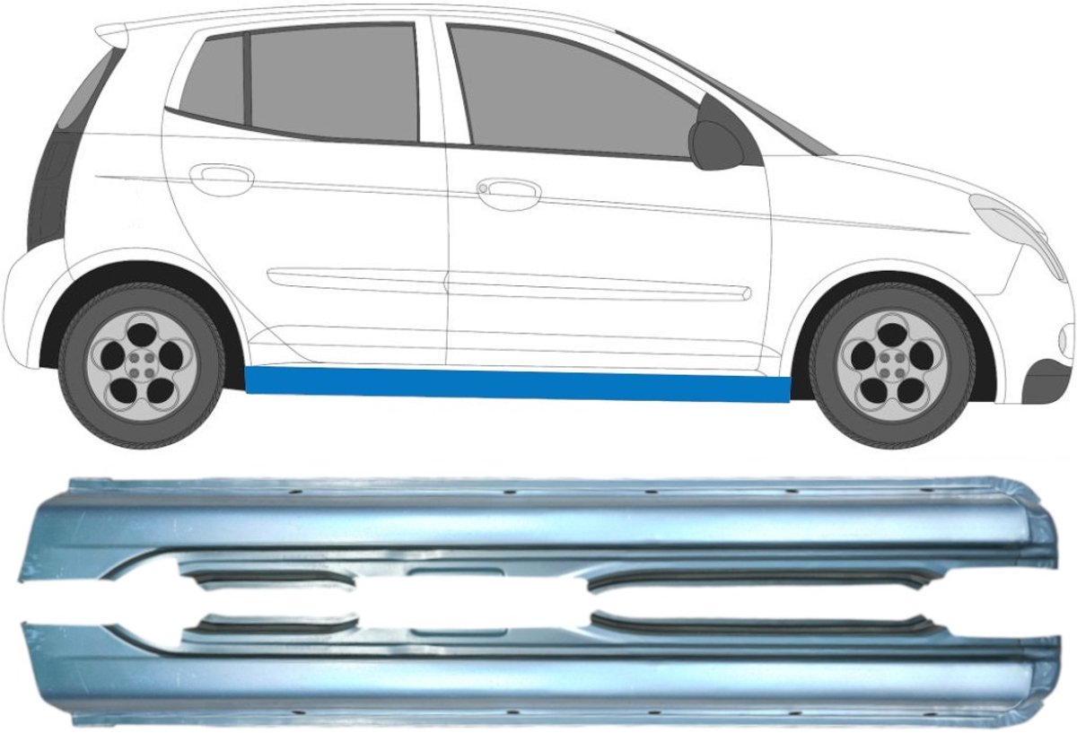 Volledige dorpel voor Kia Picanto 2004-2011 / Links + Rechts / Set