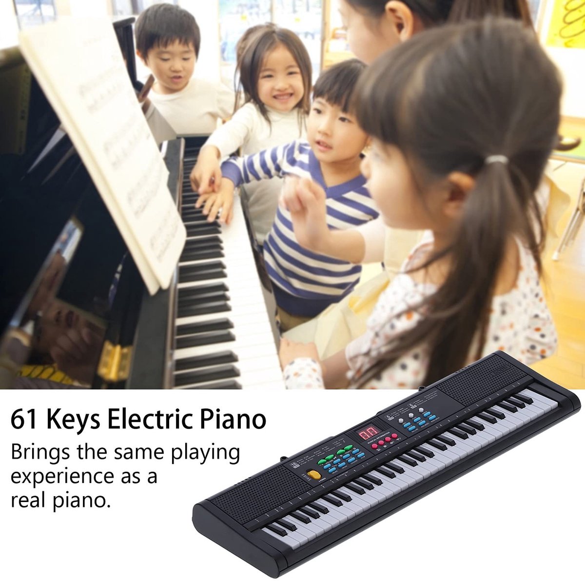 Dailygoods - Draagbare Digitale Piano met 61 Toetsen en Microfoon