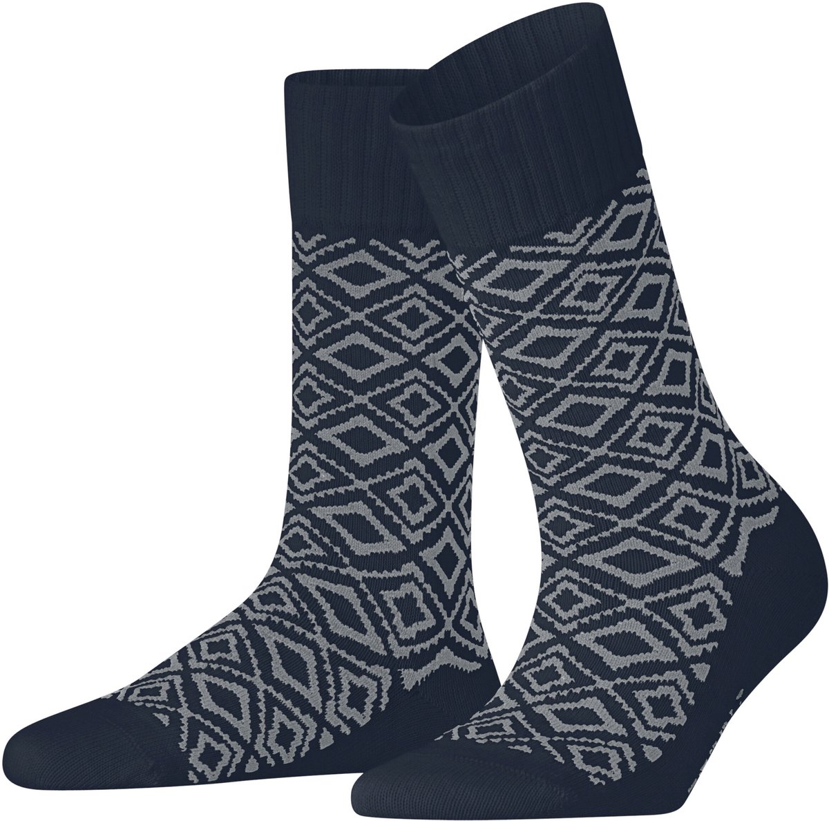 Esprit Winter Plaid gedessineerd katoen wol sokken dames blauw - maat 35-38