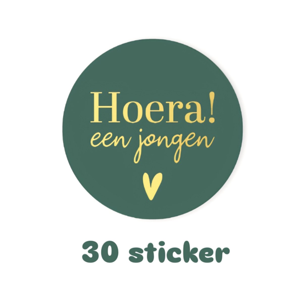 30x sticker - HOERA een jongen - geboorte - baby - kindje - leuk inpakken - Sluitstickers - cadeausticker
