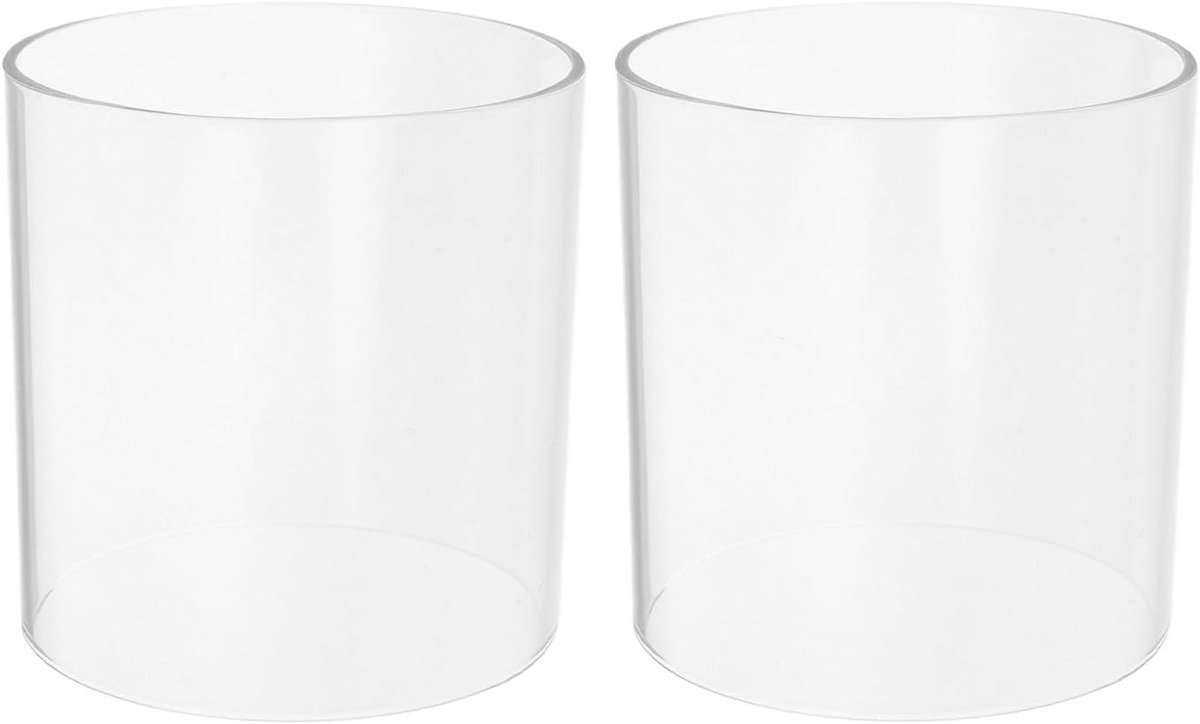 Set van 2 glazen kaarsenparaplu's - Cilindrische windlichten voor buiten en binnen, 10 x 10 cm, winddicht en decoratief voor sfeervolle verlichting