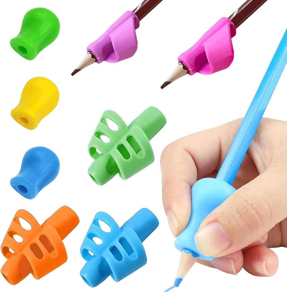 Pencil handles voor kinderen - ergonomische grip - ideaal voor dysgrafie en gewrichtsproblemen - helpt bij het schrijven en tekenen