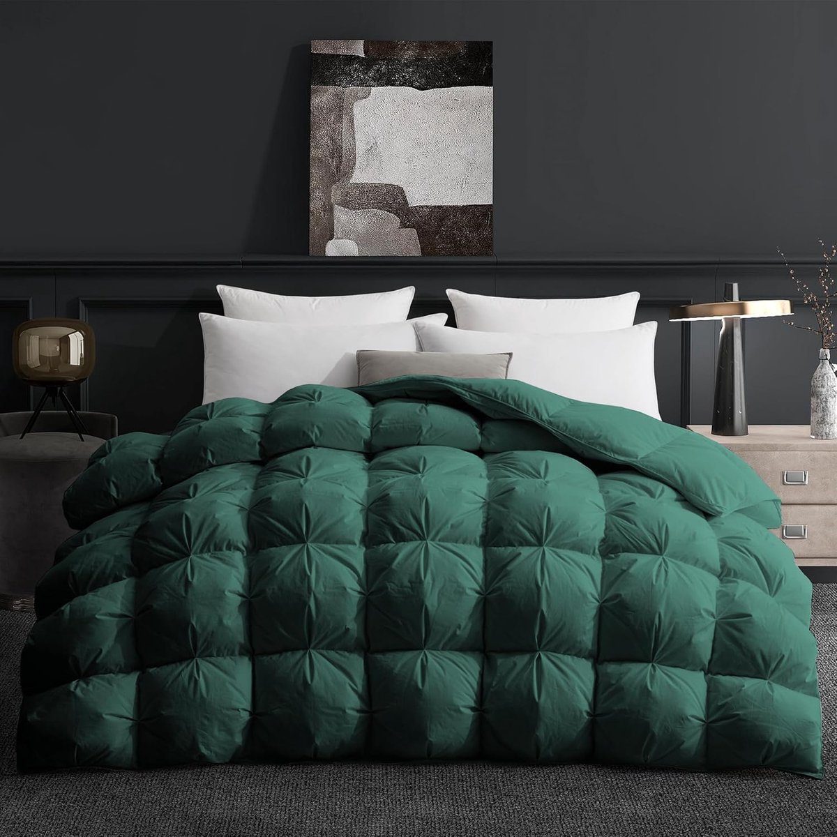 SnelShoppen - Deodar Dekbed Ganzendons en Veren 220x240 Voor 4 Seizoenen, 100% Katoenvoering, Warm, Zacht, Ademend, Wasbaar, Öko-Tex en RDS Goedgekeur