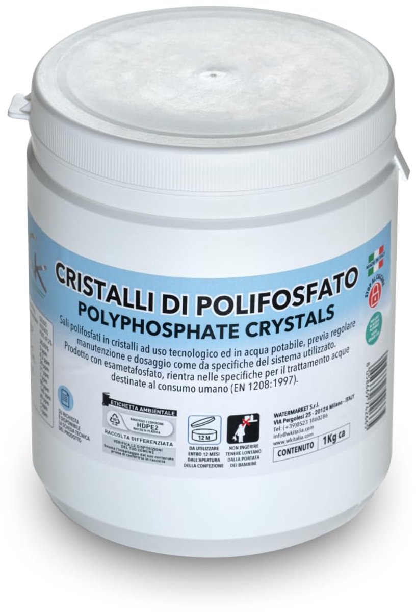 SnelShoppen - Polyfosfaten voor ketels 1 kg - Universele navulverpakking met kristallen - Antikalk en corrosiebescherming voor waterfiltratie