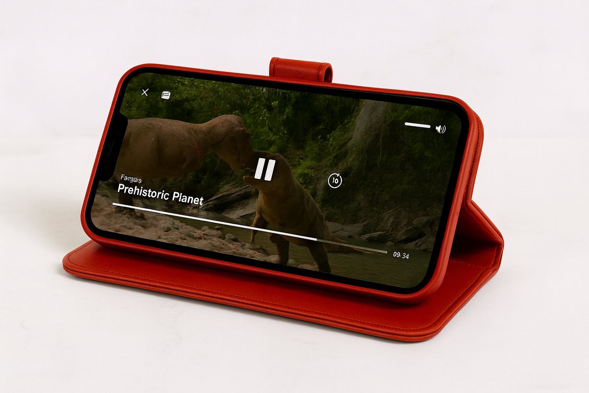 Luxe Leather Wallet Case / Leer Bookcase Klaphoes met Pasjes - Rood - Geschikt voor Galaxy A30