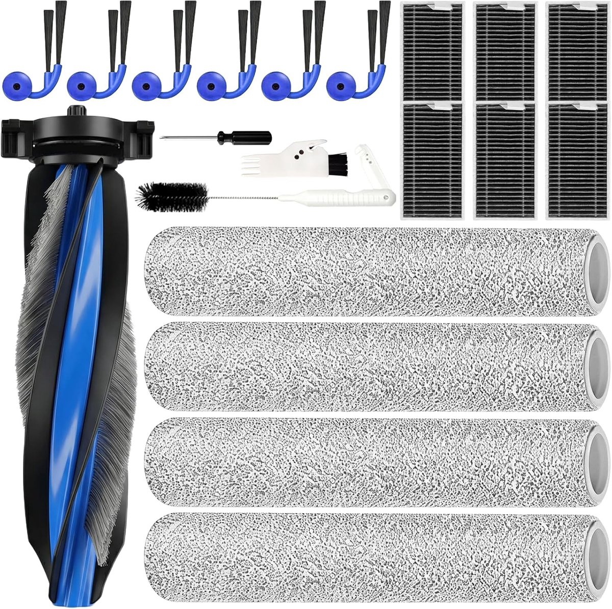 Accessoires set voor Deebot stofzuiger, 20 stuks met hoofdborstel, rolwissers, zijborstels en HEPA-filters voor optimale reiniging