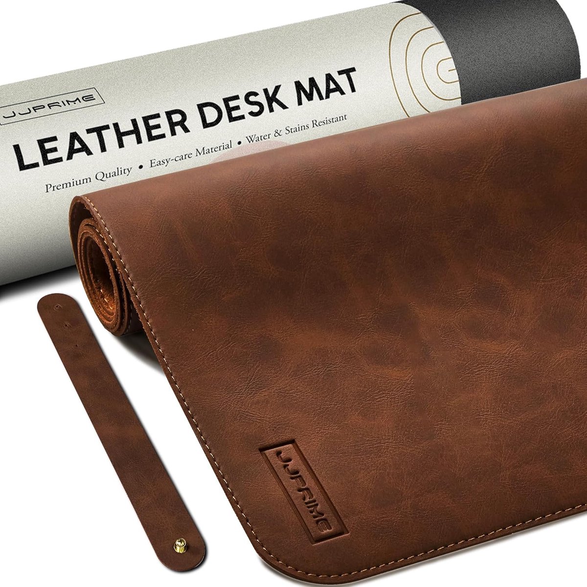 SnelShoppen - Bureauonderlegger Leer XXL Muismat 900x400 Bruin | Groot Bureauonderlegger Gaming Muismat | Luxe Leer voor Kantoor en Thuis