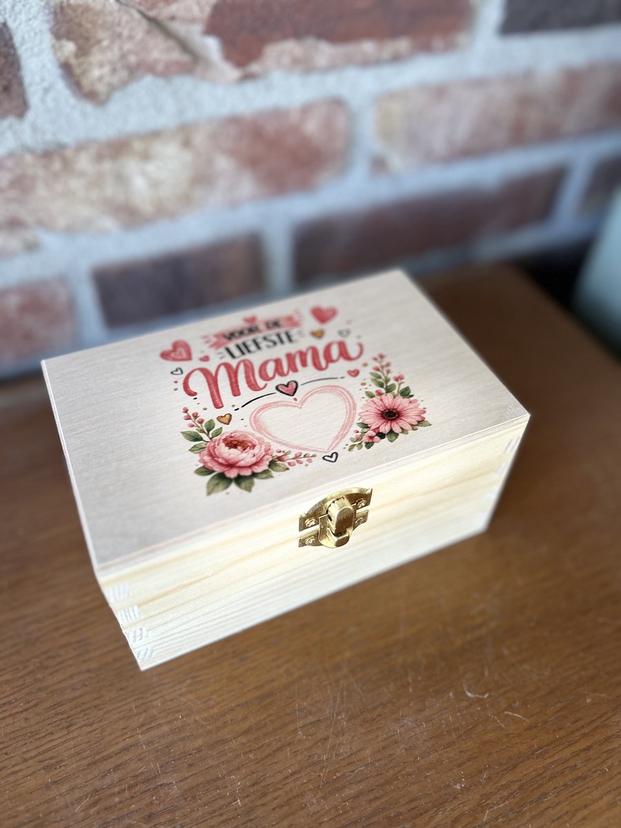 Creaties van hier - Theedoos 2 vaks met opdruk Mama