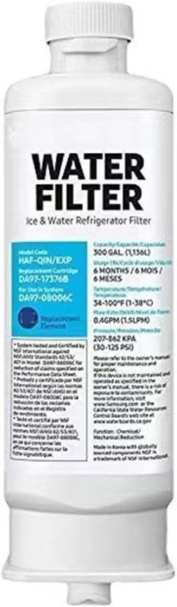 Vervangingsfilter voor koelkastwater, DA97 17376B, lekbestendig, universeel en geschikt voor thuisgebruik, drinkwaterfilter, waterzuivering, compatibel met diverse koelkasten