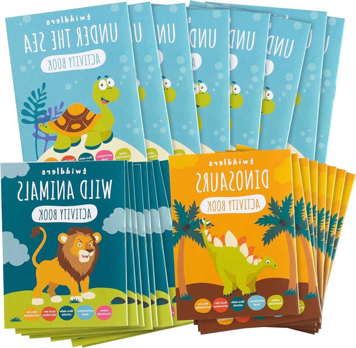 Mini Activiteitenboeken - Kleurboeken Kinderen - Creatief Spelen - 24 Verschillende Thema's - 145 cm - Multicolor
