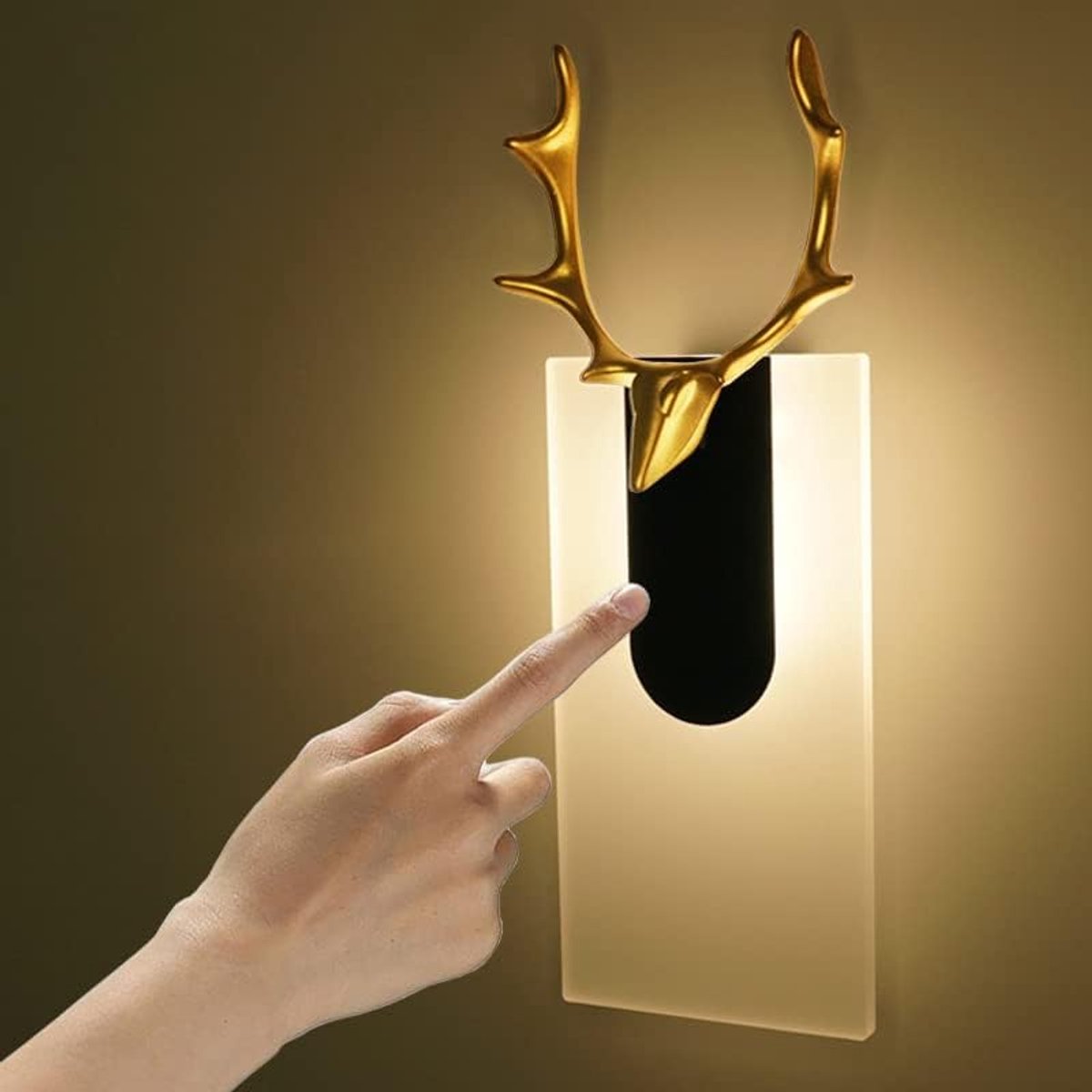 Wandlampn LED Dimbaar Indoor Batterij-aangedreven Leeslampen Moderne Wandlamp Aanraakbediening Slaapkamer Bedlampje 3000K Warm Wit Oogbescherming Licht voor Kinderkamer Woonkamer Hotel (1 Pack)