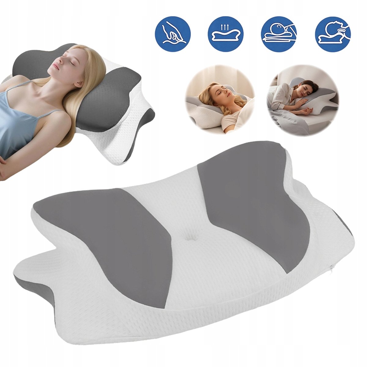 Kussen Van Traagschuim, Comfortabel Kussen, Neksteun, Ergonomisch Kussen Voor Zijslapers