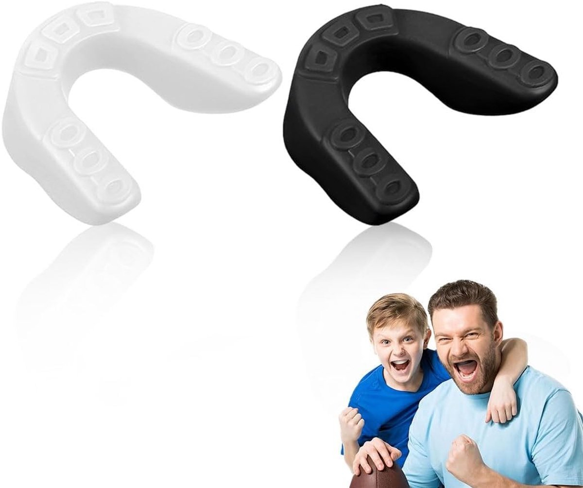 Mondbescherming voor kinderen 9-15 jaar, zwart, 6 x 5 x 1,8 cm, ideaal voor boksen, rugby en hockey