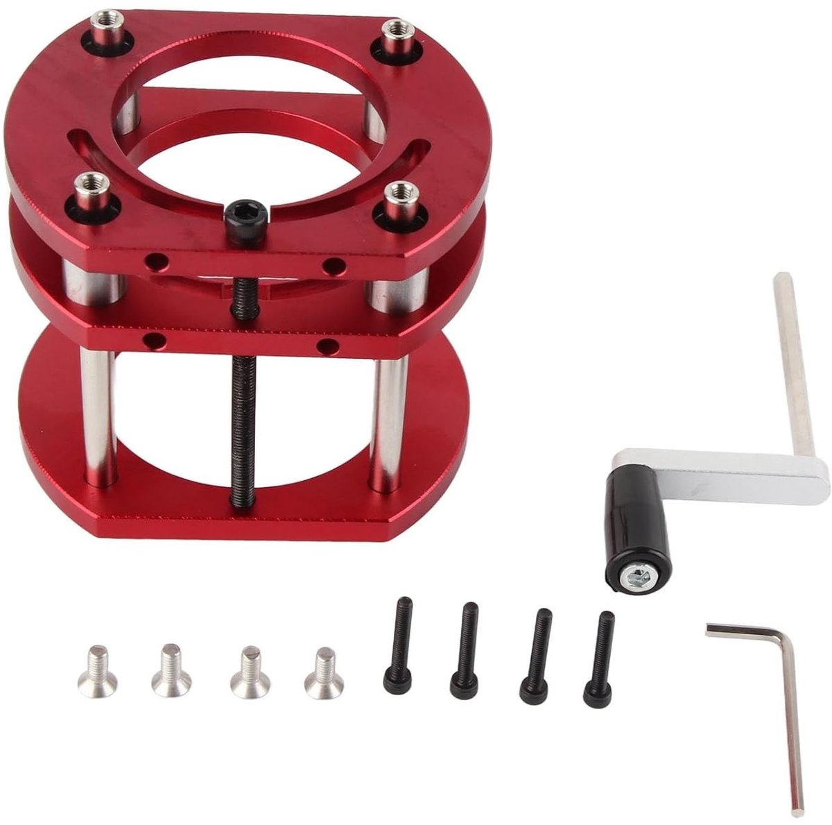 Aluminium Router Lift Basis met 4 Klemmen voor Universele Routertafel en Kleine Freesmachines - Verstelbaar en Duurzaam Systeem