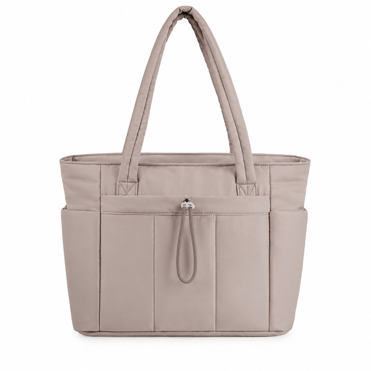 VHV - Laptoptas Dames 15,6 Inch - Gewatteerde Handtas van 20 Liter met Laptopvak en 8 Binnenvakken - Voor Werk en Reizen - Camel