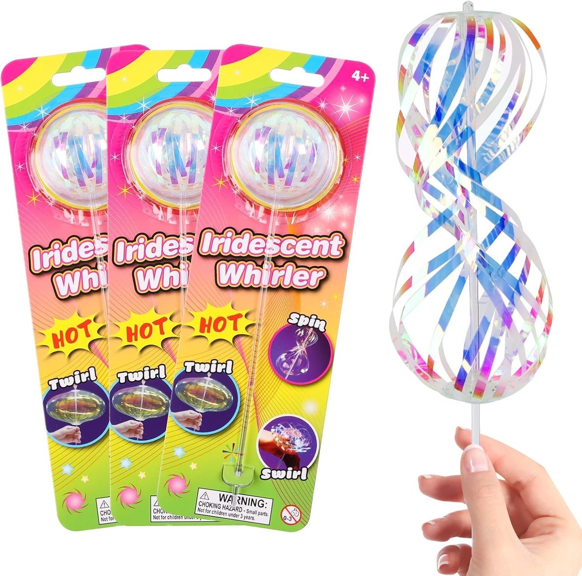 Set van 3 Kleurrijke Twirlers - Magische Spinners voor Feesten, Festivals en Dans, Leuk Speelgoed voor Kinderen en Volwassenen