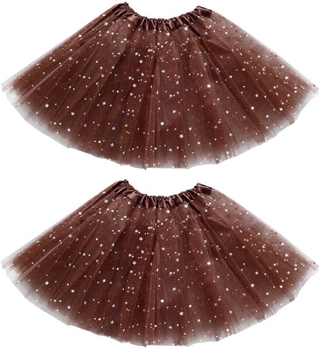 Tutu Rok Gelaagd - Tutu Rokken Volwassenen - Dansrok - Pailletten Ster - 2 Stuks - Voor Meisjes 2-8 Jaar - Balletrok