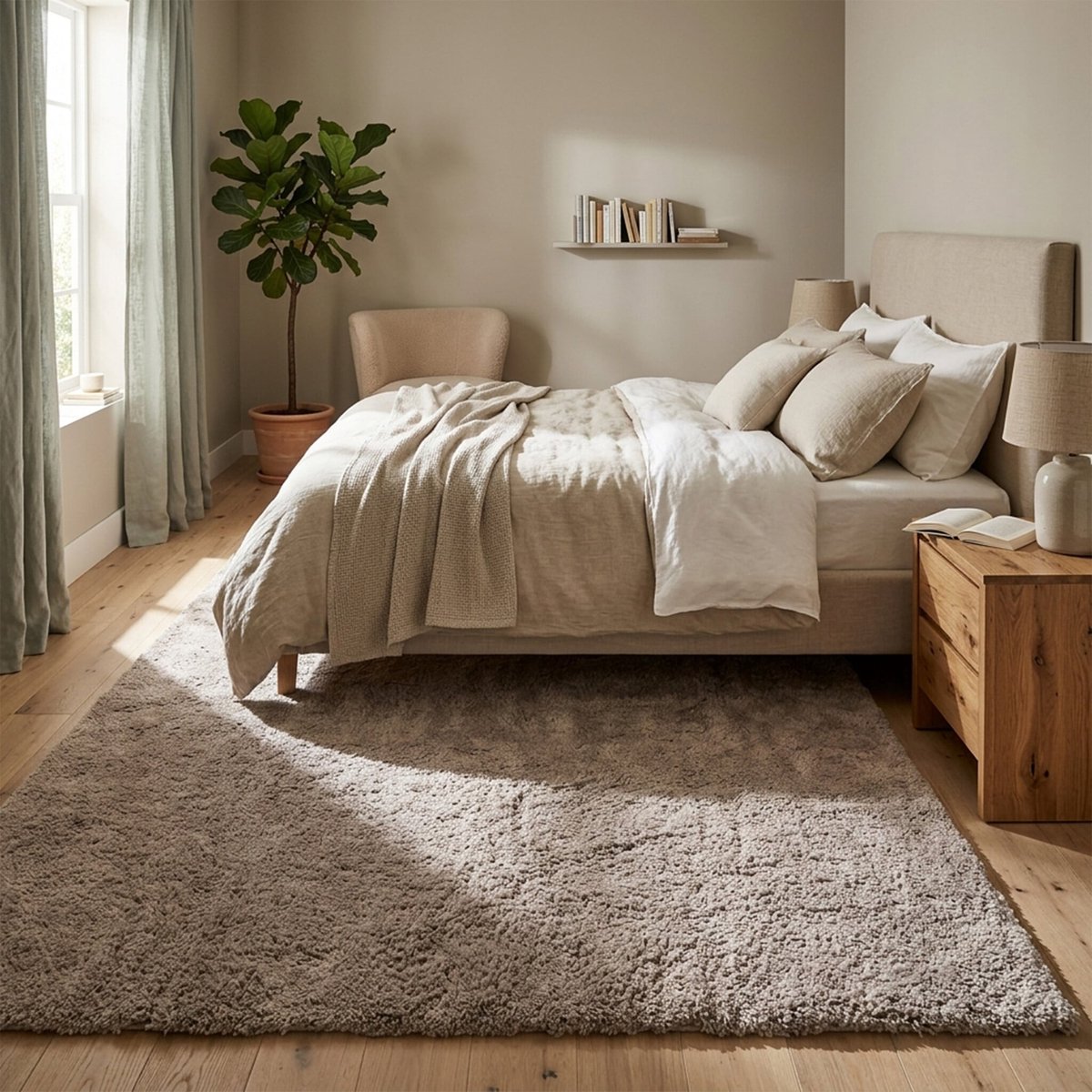 NATURL. Wasbaar hoogpolig vloerkleed - Ziggy Beige - 230x330cm