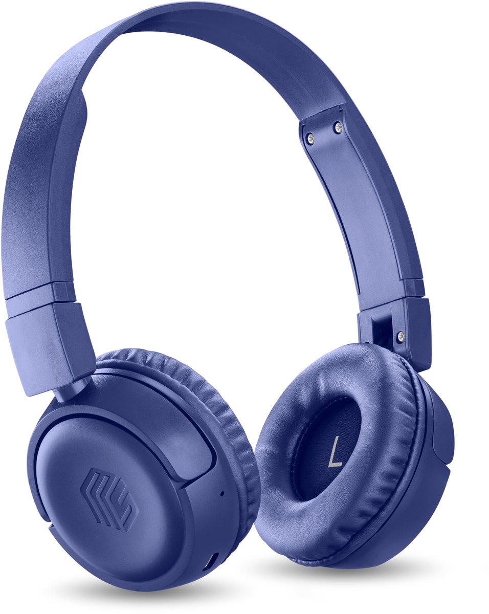 SnelShoppen - Bluetooth-headset VIBED met draaibare en inklapbare oorkussens - Gevoerde hoofdband voor 35 uur speeltijd - Blauw - Perfect voor muziek,