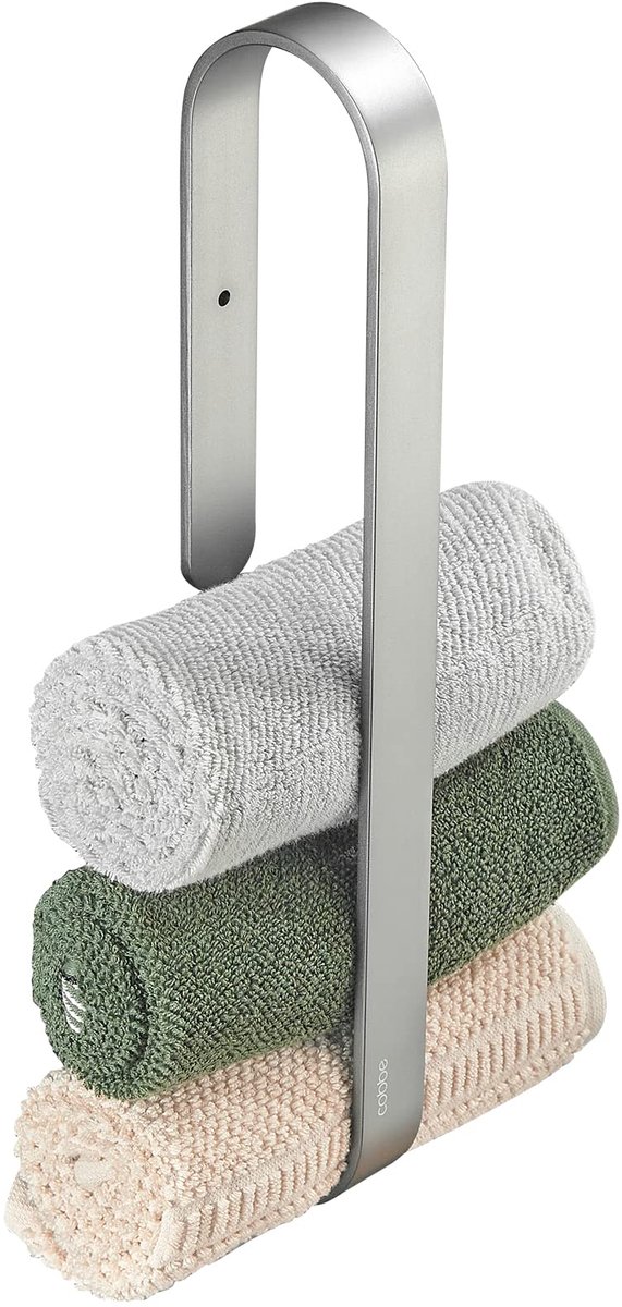 SnelShoppen - Ruimtebesparende Aluminium Handdoekhouder 40 cm, Zelfklevend Zonder Boren, Voor Gerolde Gastendoekjes, Geborsteld, Ideaal Voor Badkamer,