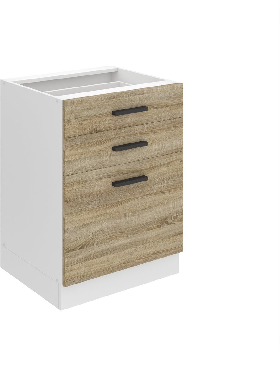 BELINI Keukenonderkast SDSZ 60 cm met Laden - Sonoma Eiken