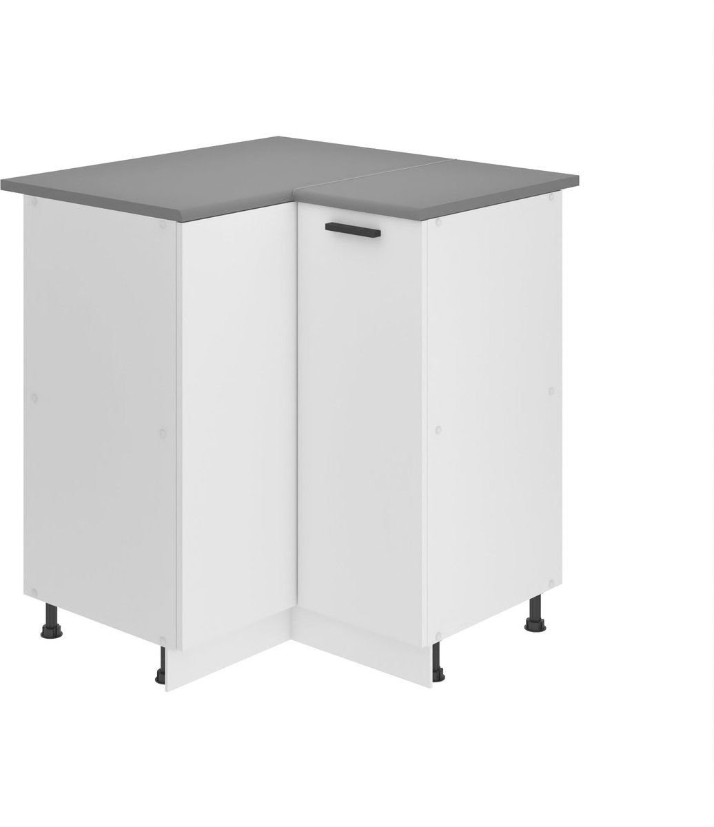 BELINI Hoekonderkast SNP 90 cm met 1 Deur met Werkblad - Wit Mat