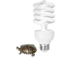 UVB Lamp Terrarium - Reptielen warmtelamp - Gezondheid Reptielen - Simuleert Zonlicht - 26 W - Wit