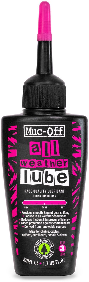 Muc-Off All-Weather Chain Lube - Fietssmeermiddel - 50ml - Synthetische kettingolie - Waterafstotend - Corrosiebestendig - Geschikt voor alle weersomstandigheden