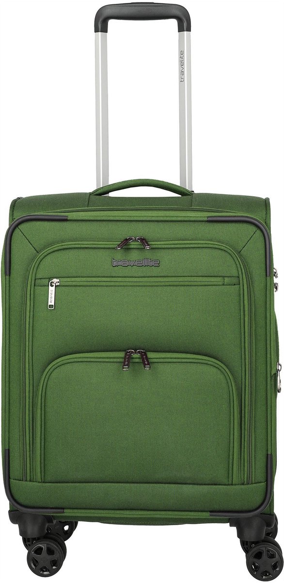 Travelite Cubis 4 wielen Cabinewagen S 55 cm met uitbreidingsplooi - Zachte bagage - TSA slot - green