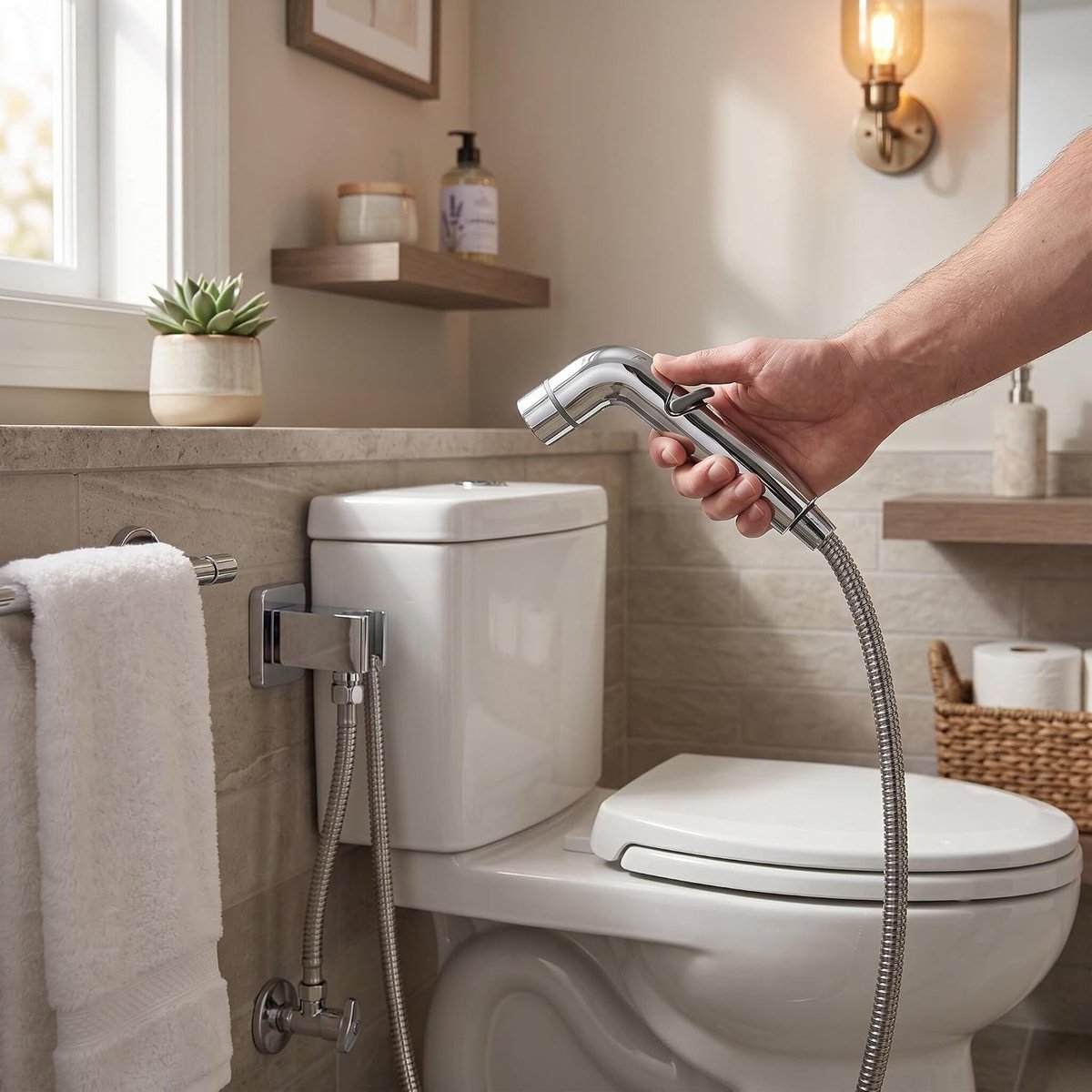 Handmatige verstelbare bidet sprayer van roestvrij staal, ultralichte douche voor huisdieren, hygiëne en keuken gebruik
