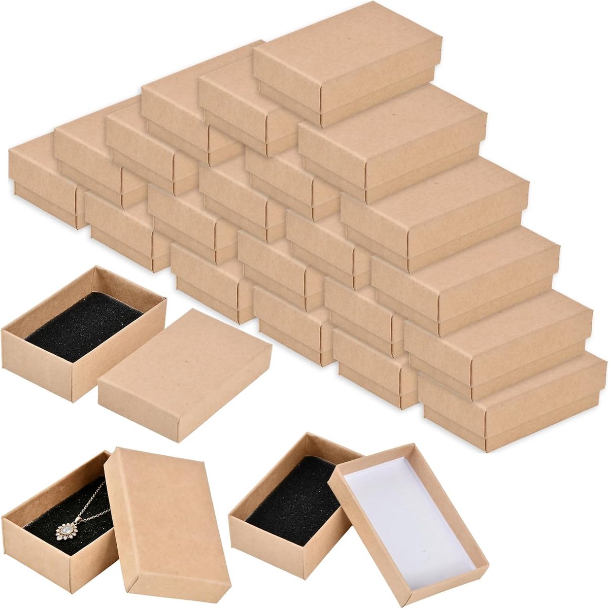 Geschenkdozen 24 stuks - Karton zwart - Voor sieraden - Perfecte presentatie - ShopVlot
