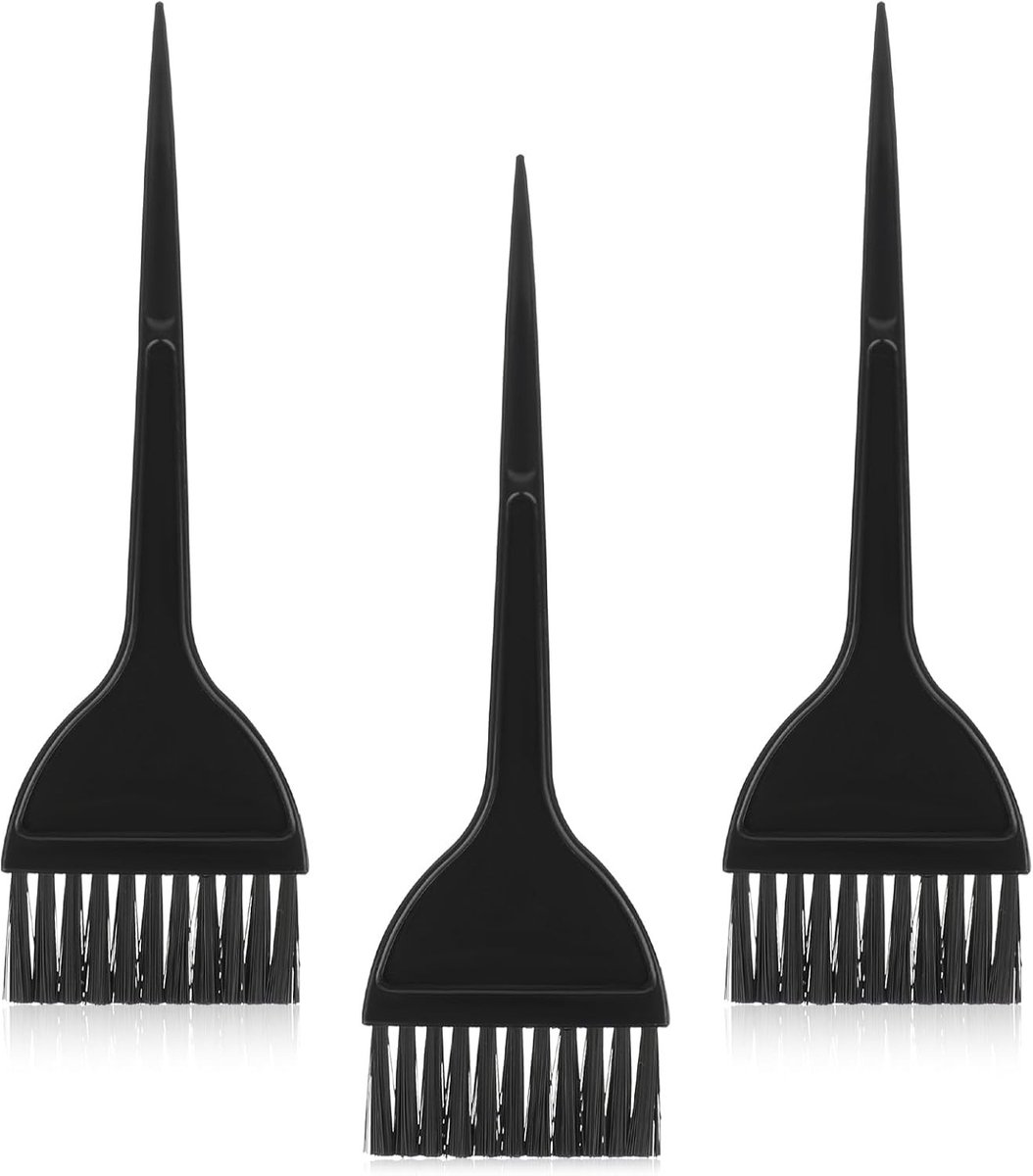 Set van 3 Haarverfkwasten van PP Plastic, 20 x 6 cm, Ideaal voor Thuis Haarverven, Professionele Toepassing en DIY Haarverf Gereedschap